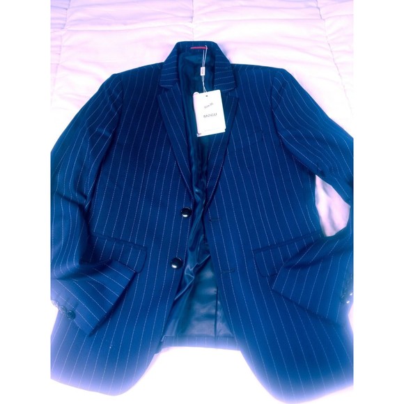 3 piece Suit Striped Navy Blue size 30 NWT - Picture 4 of 16